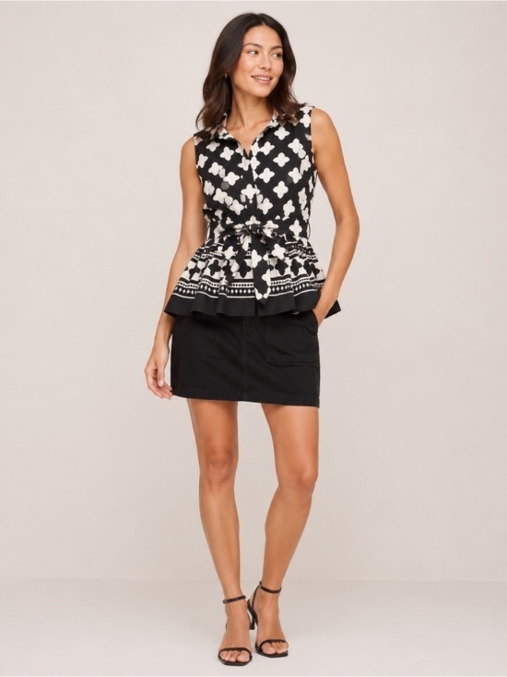 Kate Spade Lantern Poplin Sleeveless Button Down Shirt size XS